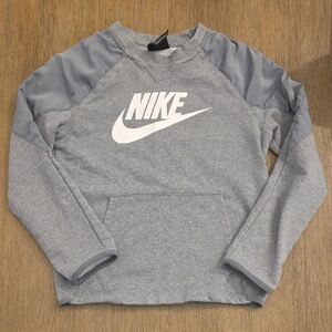 Nike Light Gray Pullover Sweatshirt with White Swoosh